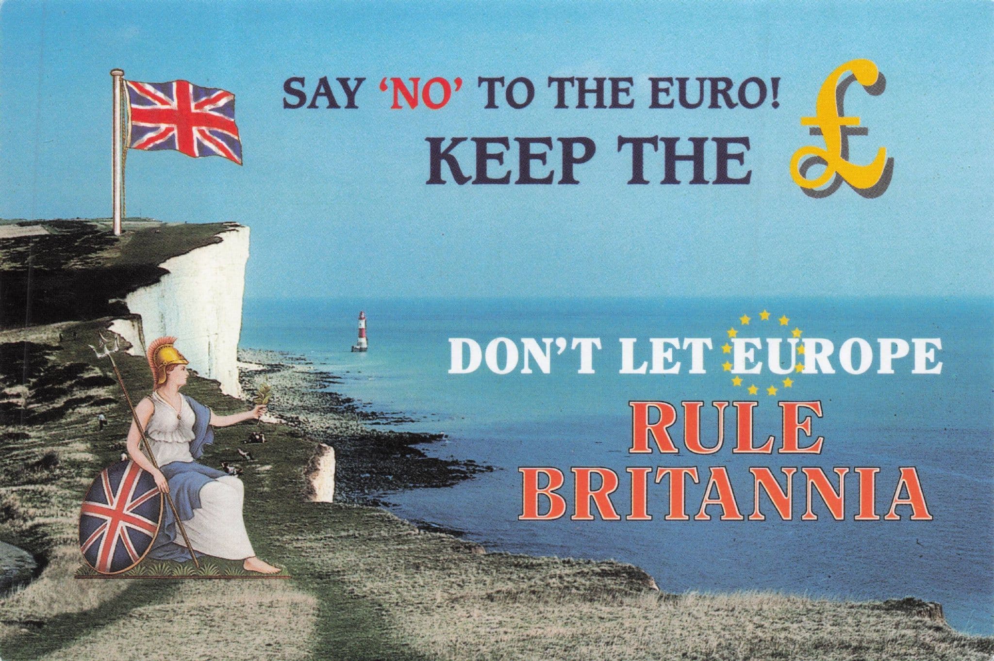 Say No To The Euro England Save Your Country Protest Postcard