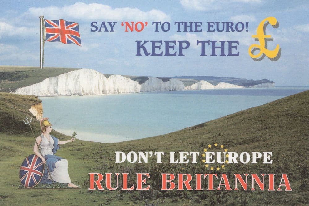 Say No To The Euro Sussex Political Campaign Postcard