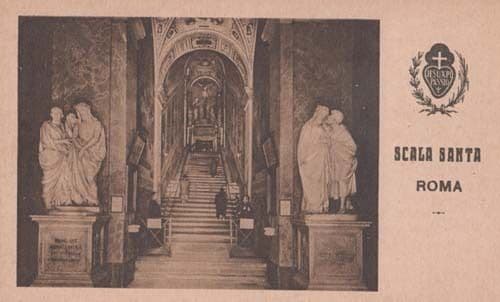 Scala Santa Roma Italy Italian Postcard Staircase Vintage
