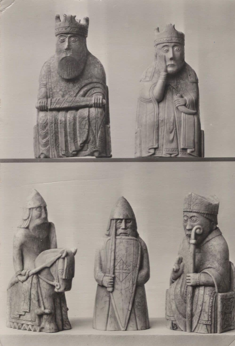 Scandanavian Ivory Chess Pieces British Museum RPC Postcard