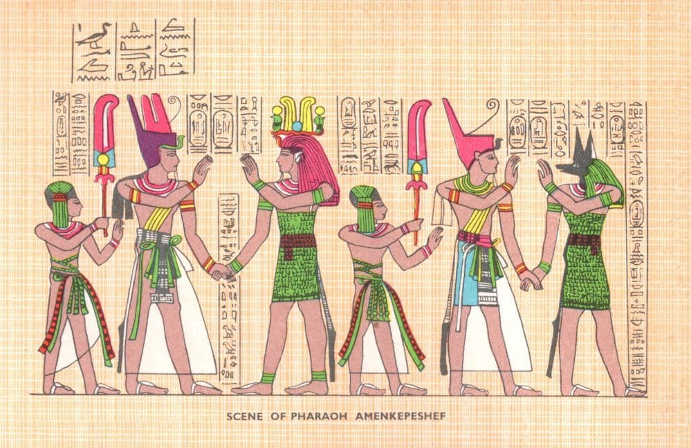 Scene Of Pharaoh Amenkepeshef Egyptian Egypt Old Postcard