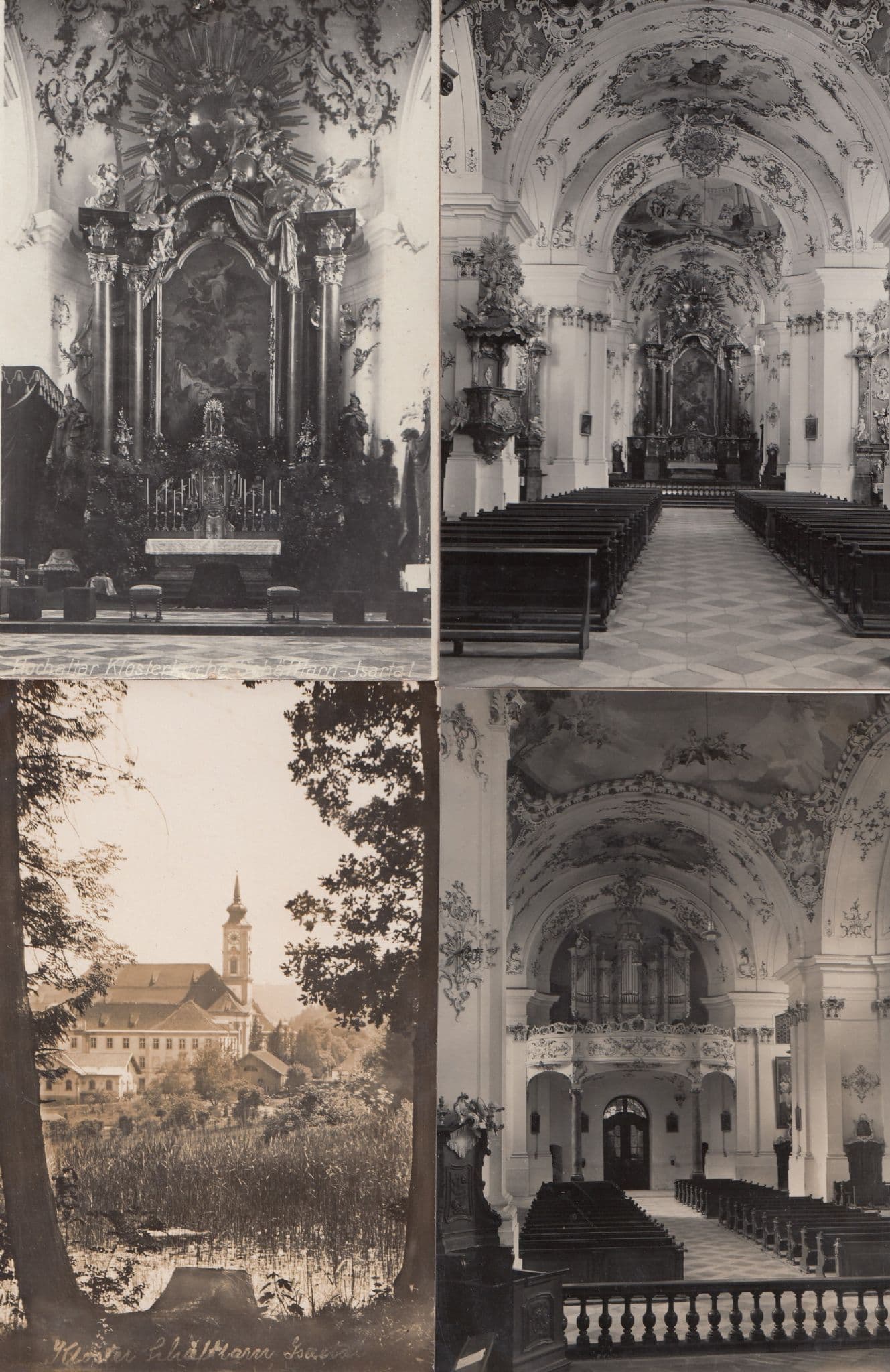 Schaftlarn Sartal Benediktinerstift Kirche 4x German Religious Postcard s