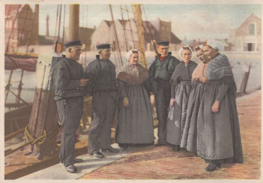 Scheveningen Fisherman Costume Fashion Dutch Painting Postcard