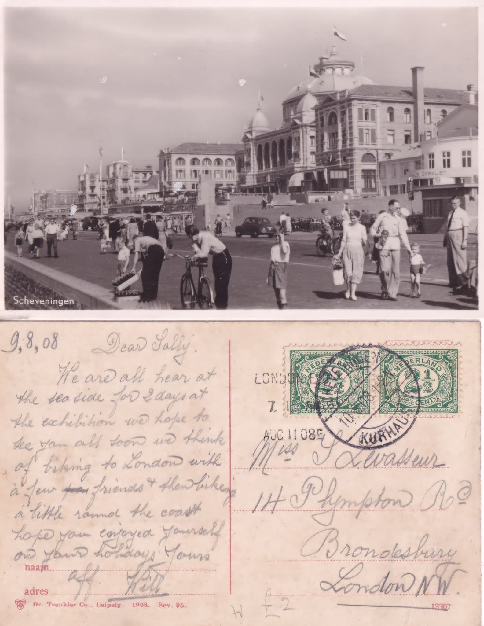 Scheveningen Holland Cabaret Show Bicycles 1908 Exhibition 2x Postcard s