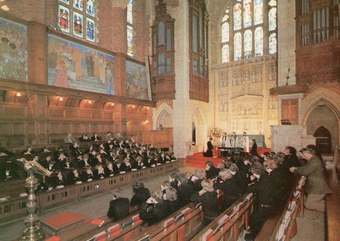 School Communion at Christs Hospital London Postcard