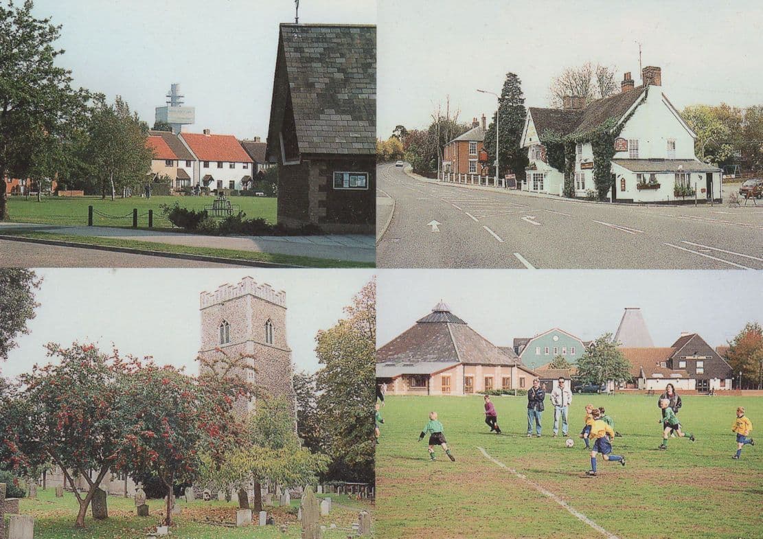 Schoolboys Football Match on Martlesham Heath Suffolk Postcard