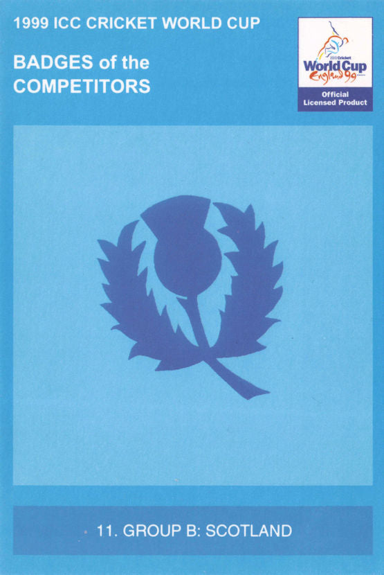 Scotland 1999 Cricket World Cup Badges Of The Competitors Official Postcard