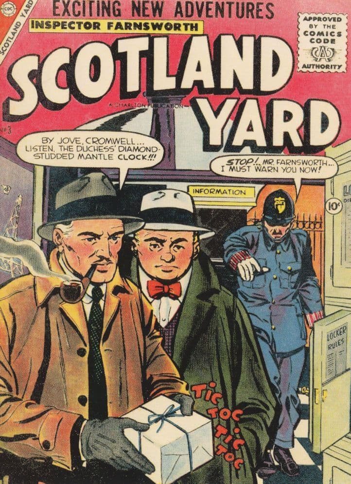 Scotland Yard Diamond Heist Bank Robbery 1950s Comic Book Postcard