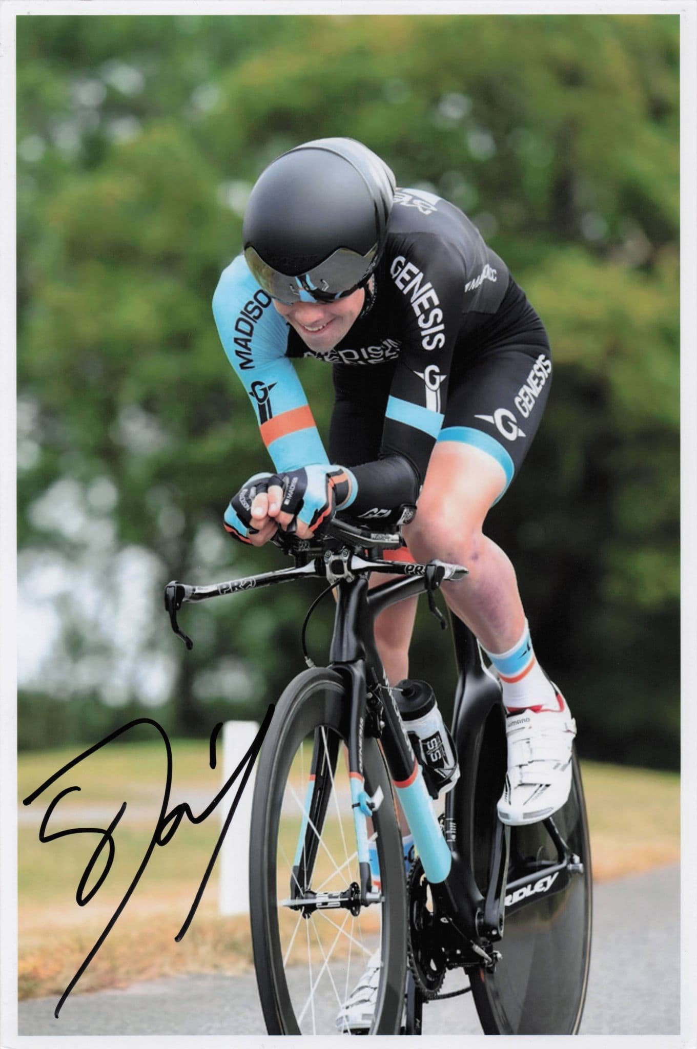 Scott Davies GB British Cycling Cyclist 12x8 Hand Signed Photo