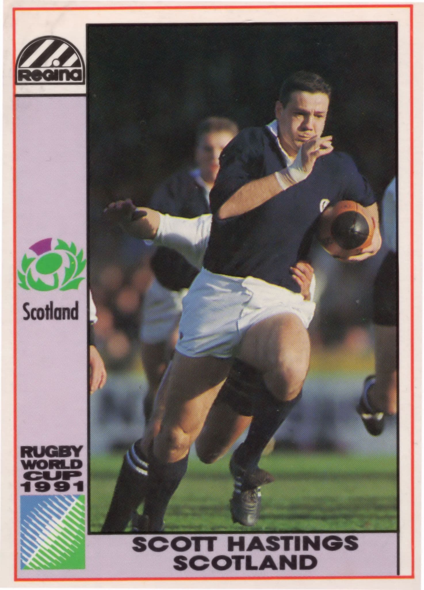 Scott Hastings Scotland Hand Signed Rugby 1991 World Cup Card Photo