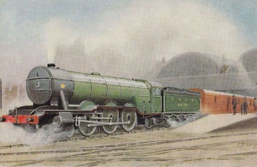 Scottish Express Train At Kings Cross Station Postcard