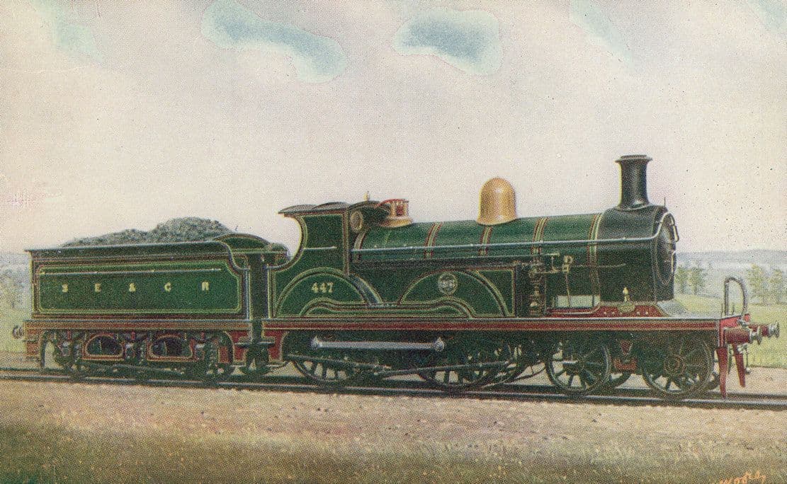 SE & C Class B1 4-4-0 H Victorian Wainwright Train Old Postcard