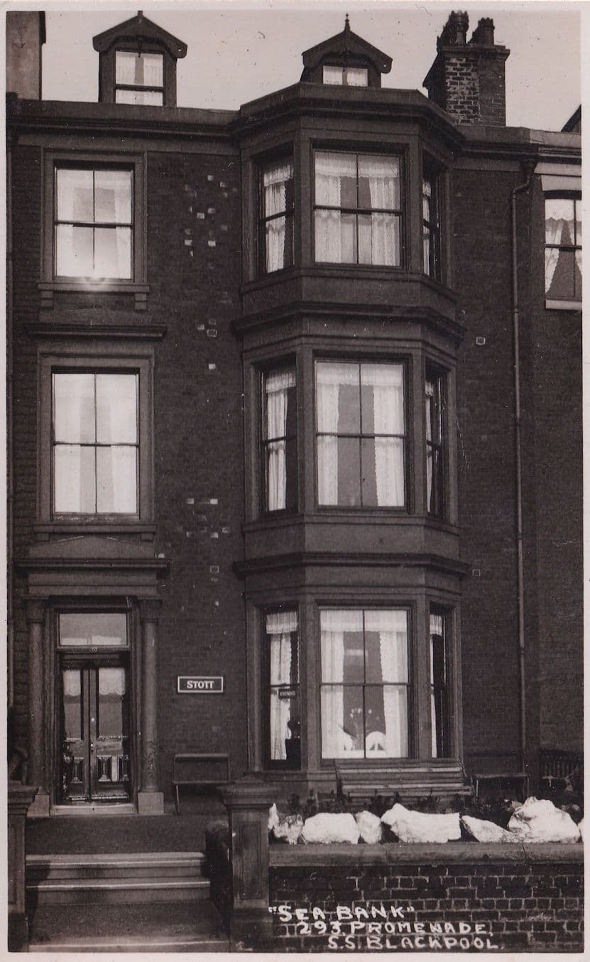 Sea Bank Hotel Blackpool Promenade Antique Real Photo Postcard