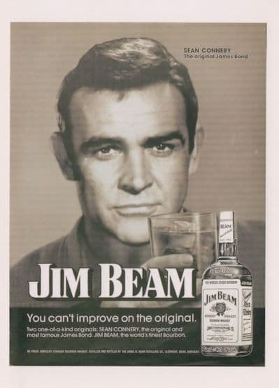 Sean Connery James Bond Jim Beam Whisky Advertising Postcard