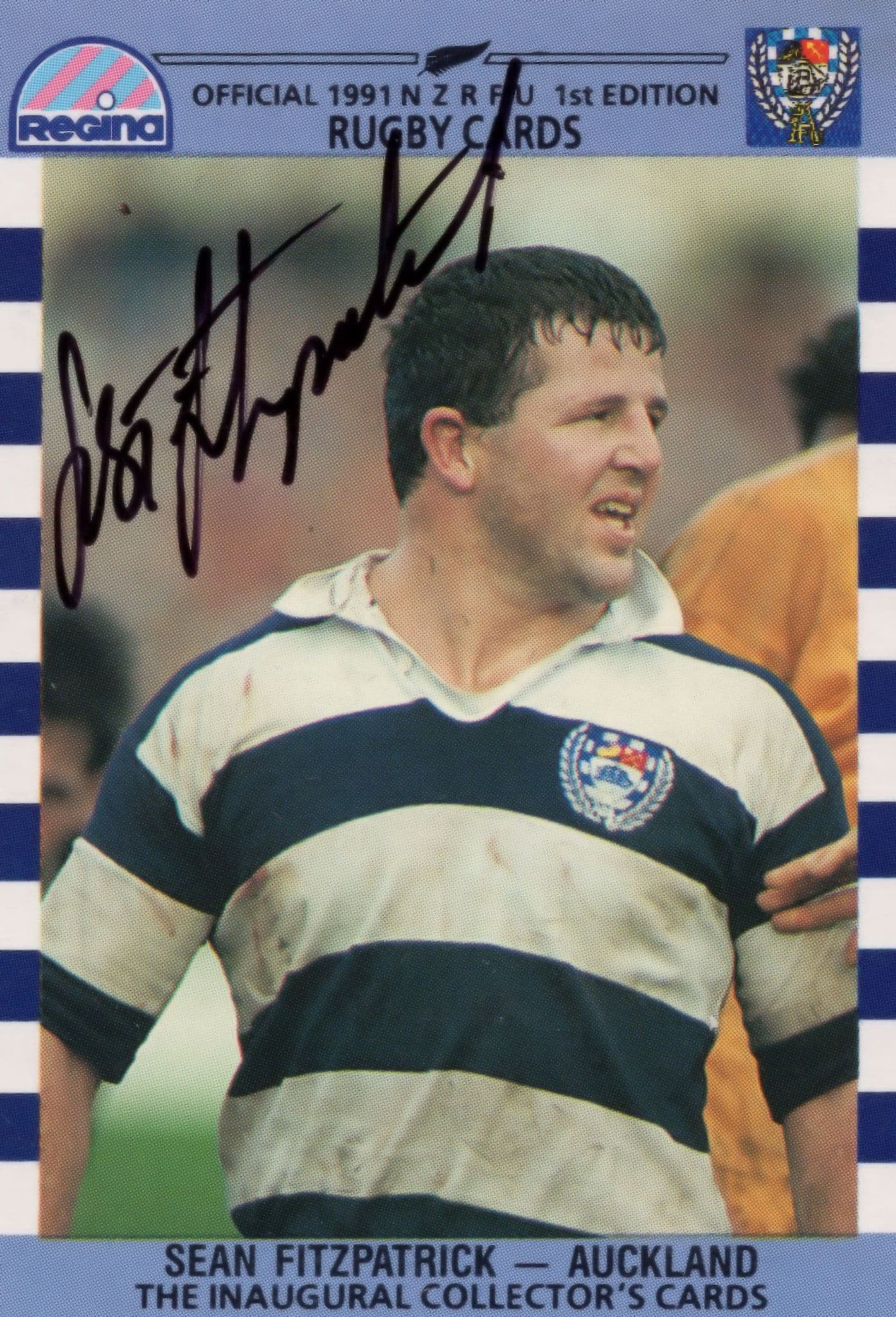 Sean Fitzpatrick Auckland New Zealand Rugby Hand Signed Rugby Photo
