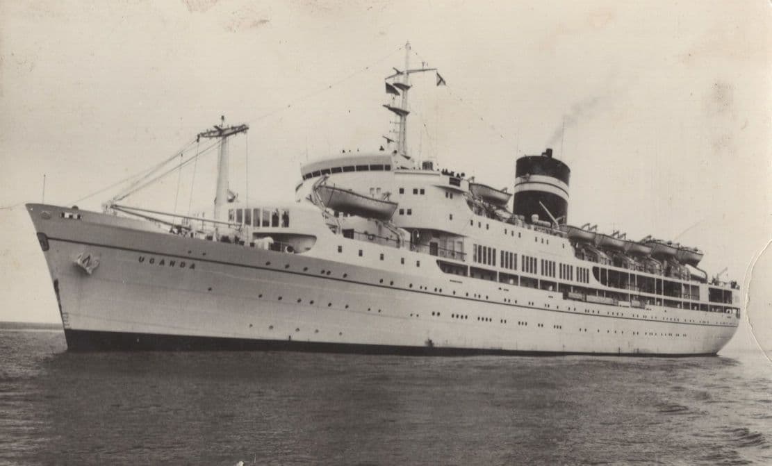 Seasick On Board The SS Uganda Ship Vintage RPC Postcard