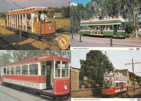 Seaton Tramway Car No 2 12 14 17 Colyton Terminus Heinz Baked Beans 4 Postcard s