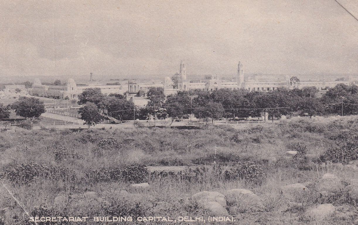 Secretariat Building Delhi India Landscape View Old Postcard