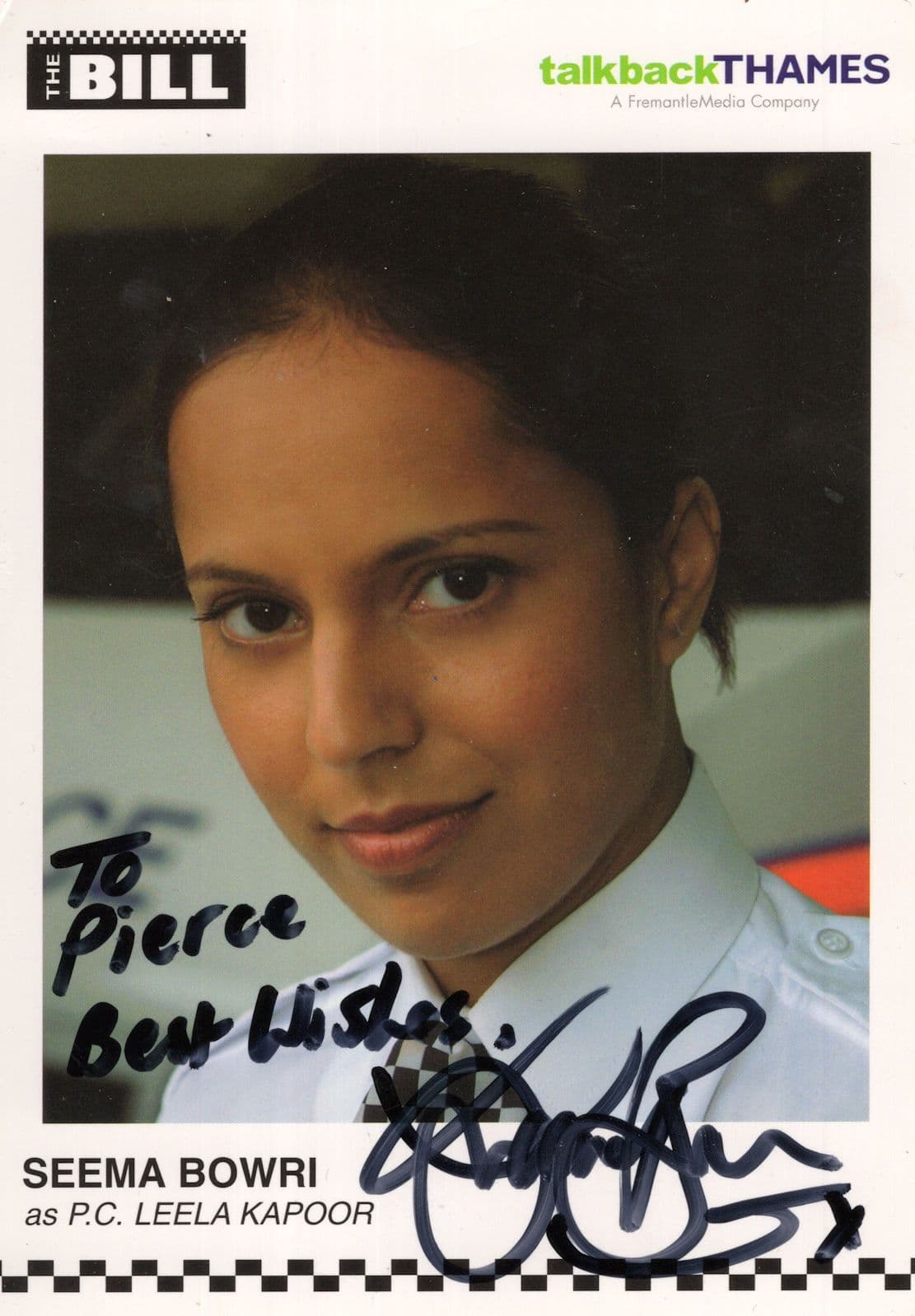 Seema Bowri as PC Leela Kapoor The Bill ITV Hand Signed Cast Card Photo