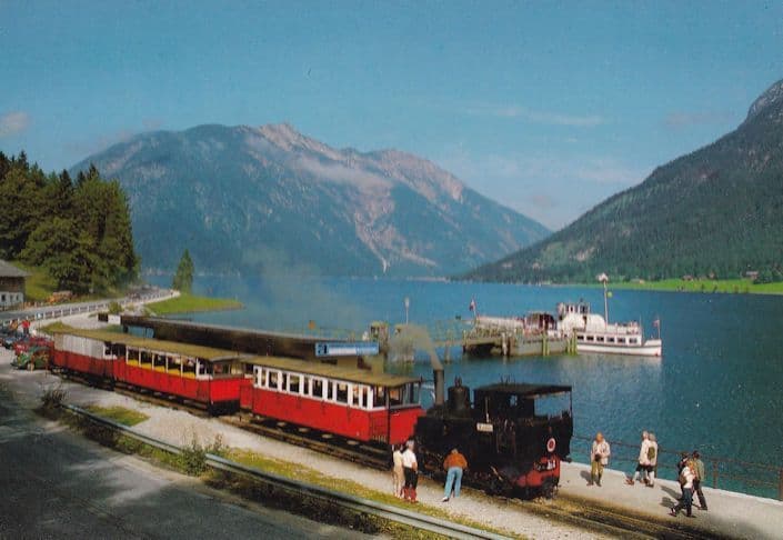 Seespitz Schiffstation Achensee Austria Train Station Postcard