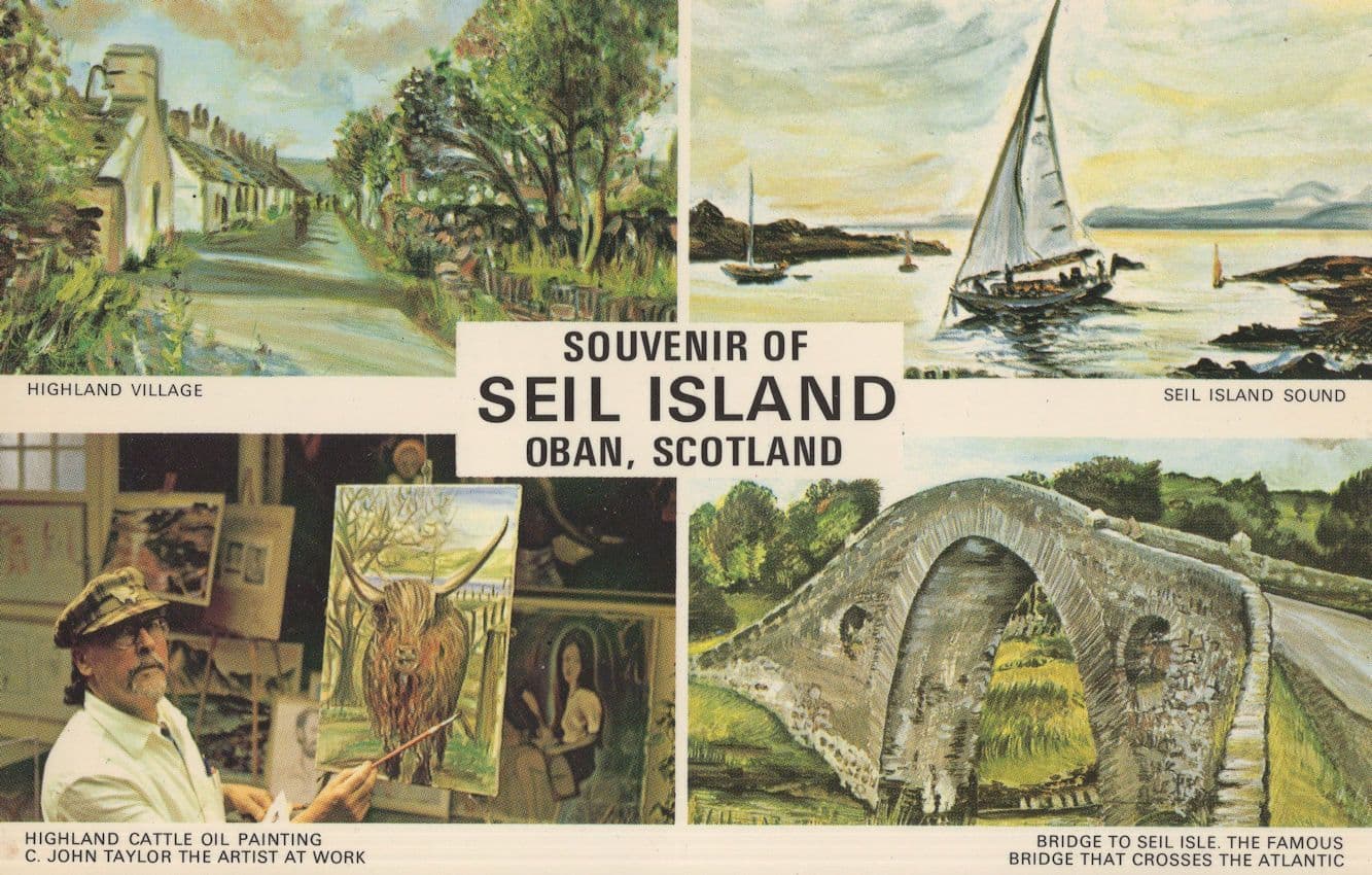 Seil Island Oban Scotland Highland Arts Exhibition Postcard
