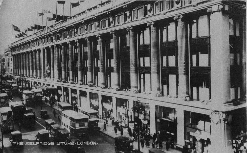 Selfridge Store London Unique Metallic Shiny Old Postcard