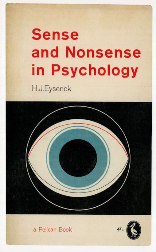 Sense & Nonsense In Psychology HJ Eysenck 1957 Book Postcard