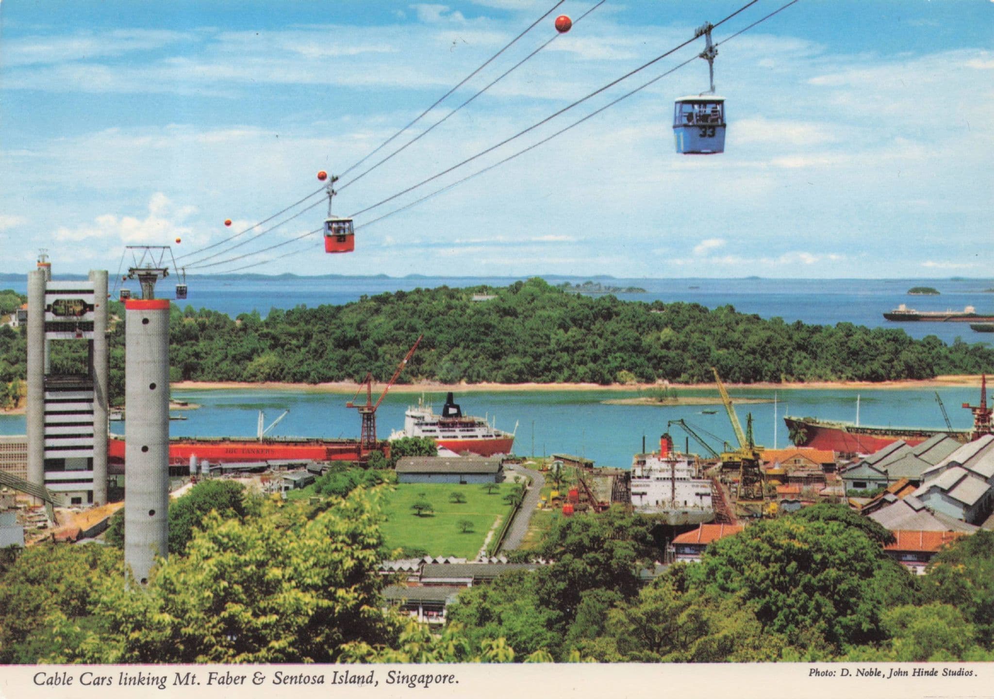 Sentosa Island Singapore Cable Cars Postcard