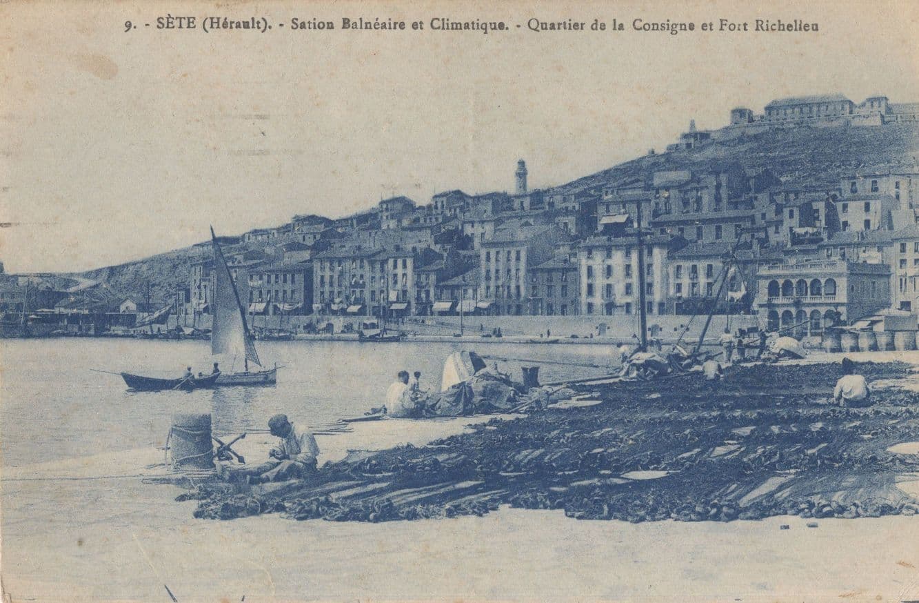 Sete Sation Balneaire Antique French Boats Rare Old Postcard