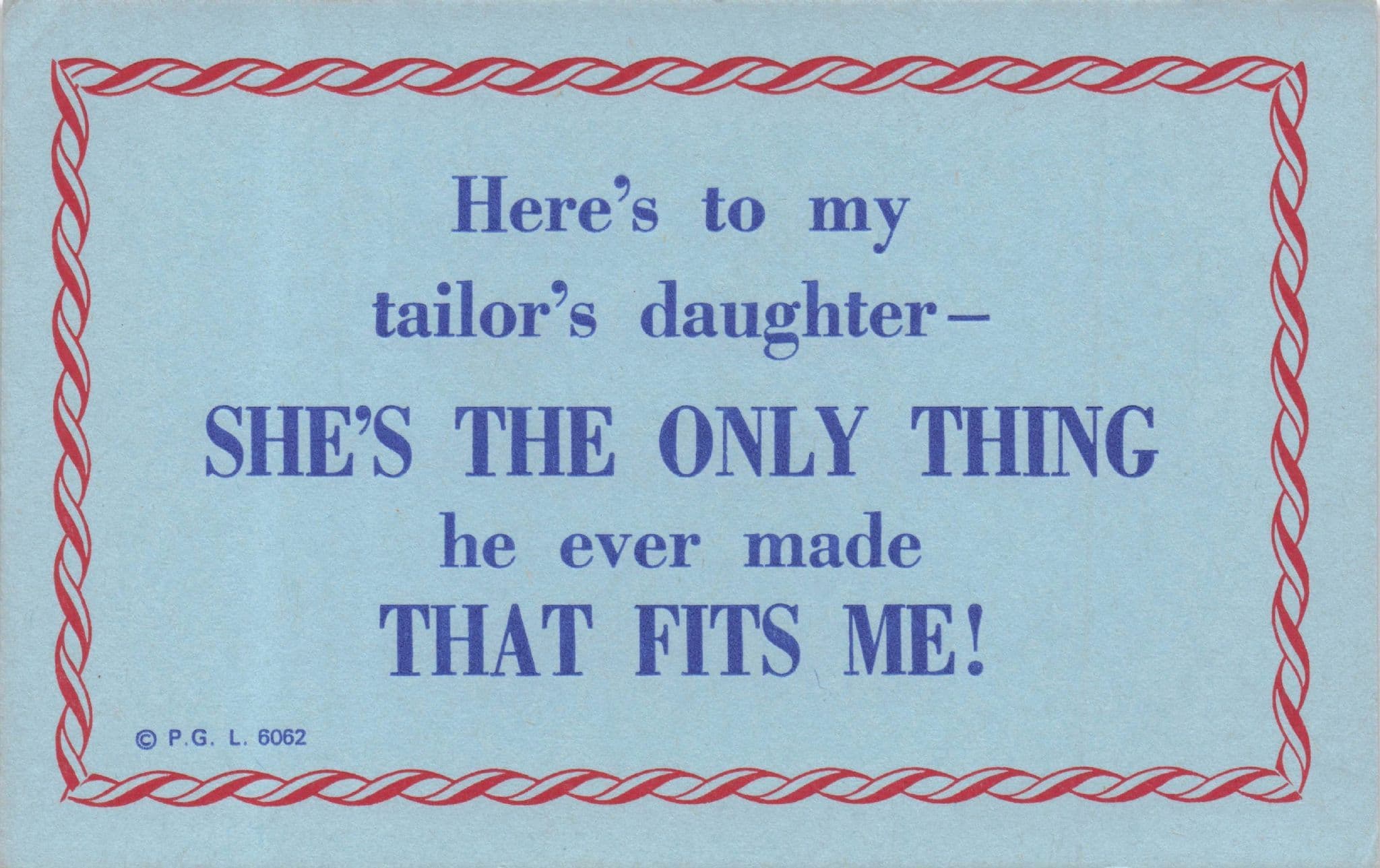 Sex With Tailor's Daughter She Fits Me Vintage Comic PB Card