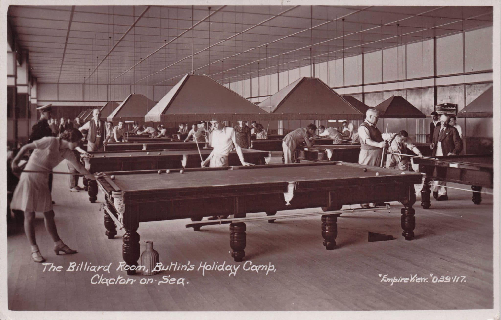 Sexy Billiards Lady at Butlins Holiday Camp Clacton On Sea Old Postcard