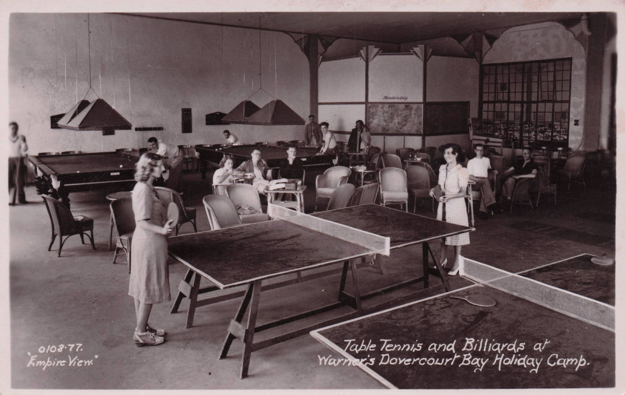 Sexy Ladies Table Tennis Dovercourt Holiday Camp Essex Old RPC Postcard