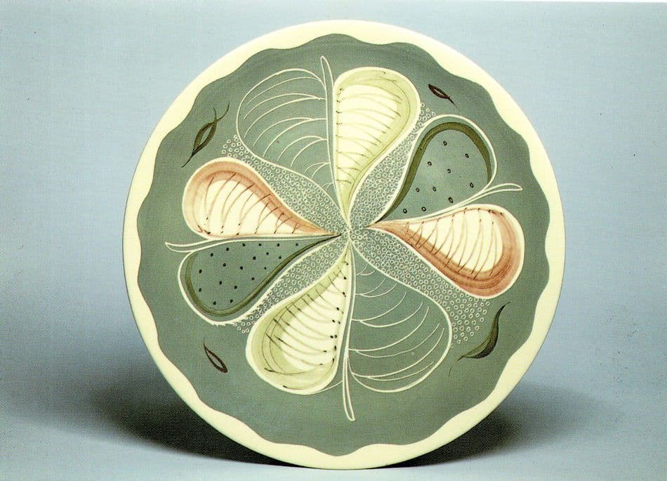 Sgraffito Vintage Painted Earthenware Plaque V&A Postcard