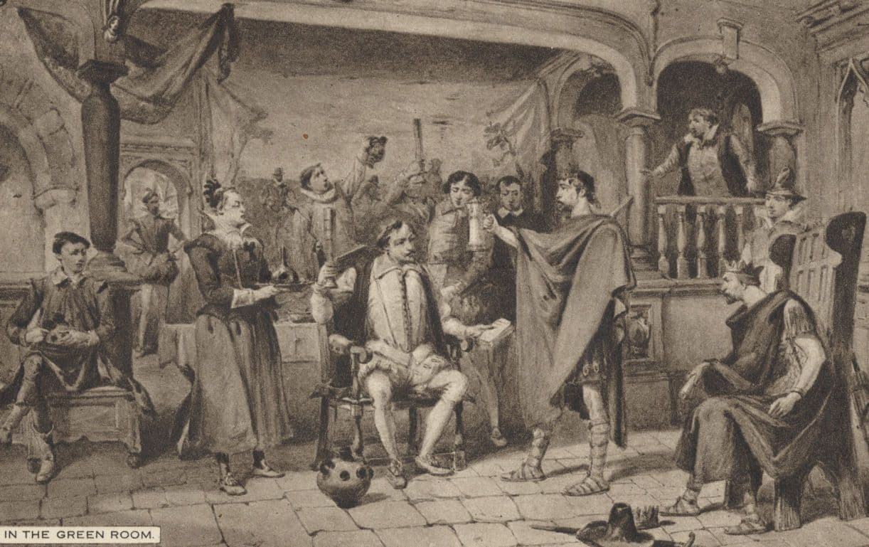Shakespeare In The Green Room Painting Antique Tucks Postcard