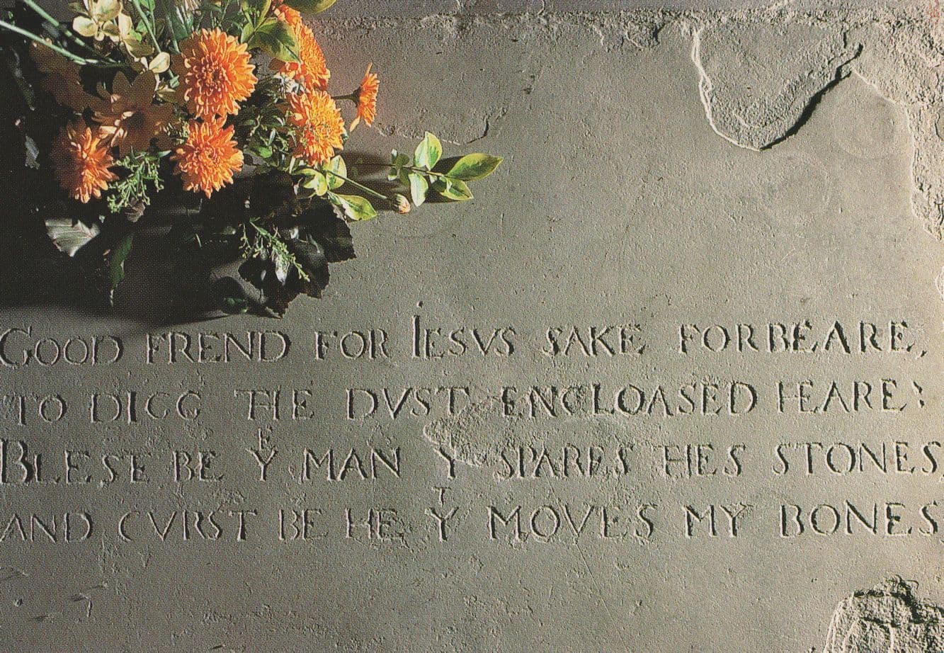 Shakespeare's Grave Inscription Rare Postcard