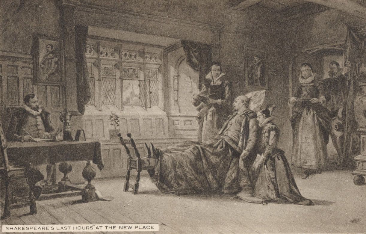 Shakespeare's Last Hours At The New Place Old Tucks Painting Postcard