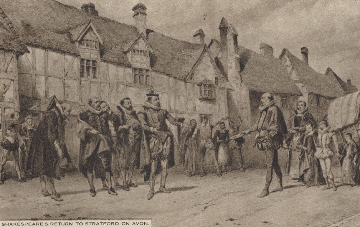 Shakespeare's Return To Stratford Upon Avon Painting Postcard