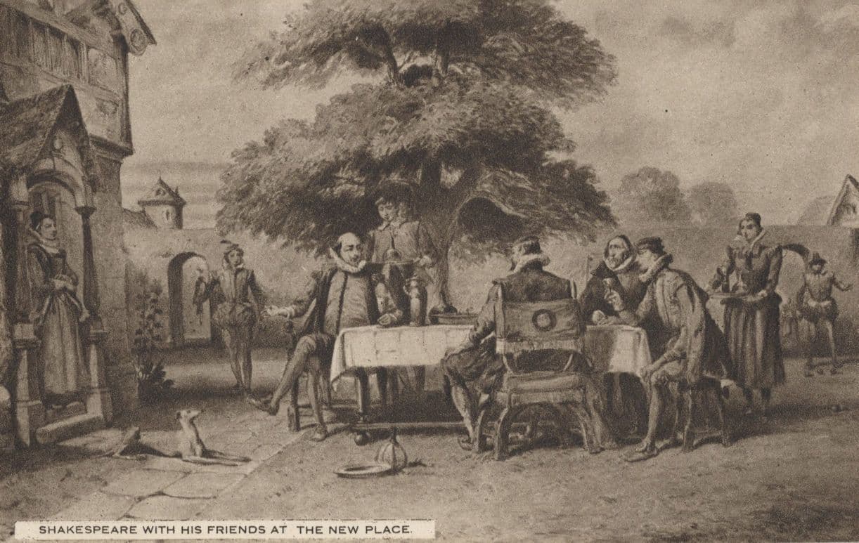 Shakespeare With Friends At The New Place Tucks Old Postcard