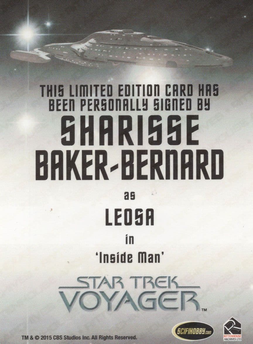Sharisse Baker Bernard Star Trek Voyager Hand Signed Autograph Card
