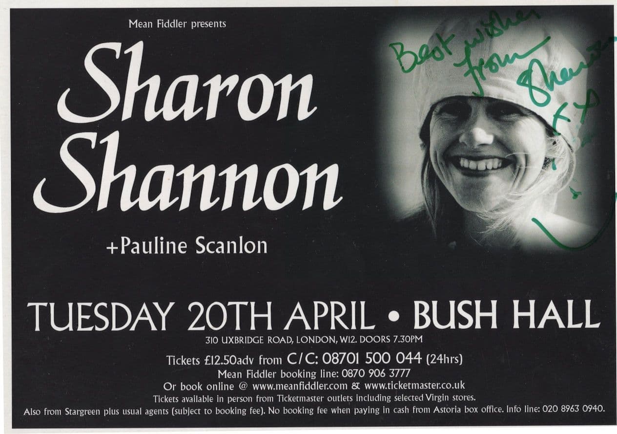Sharon Shannon Live Concert Photo Card Hand Signed Photo