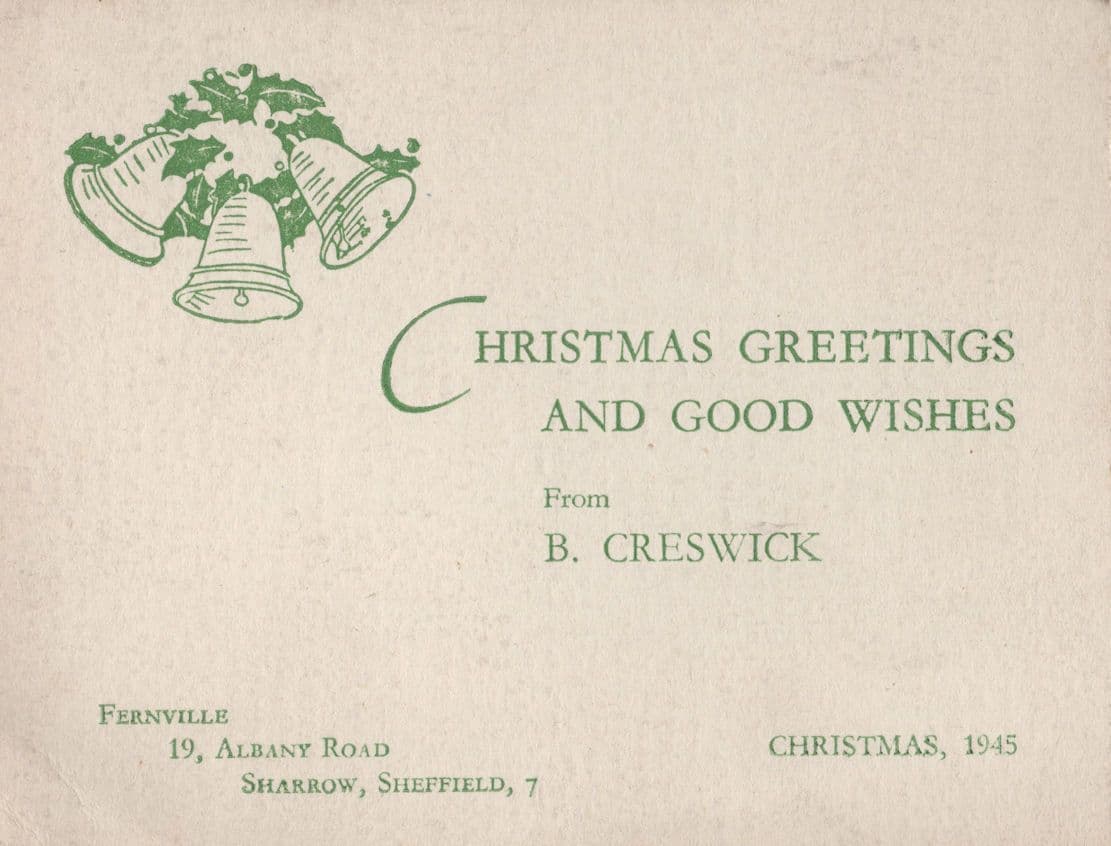 Sharrow Sheffield 1945 WW2 Politician Greetings Card