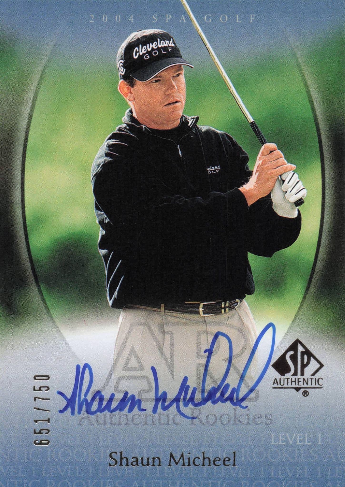 Shaun Micheel Authentic Rookies 2004 Golf SP Hand Signed Autograph Card