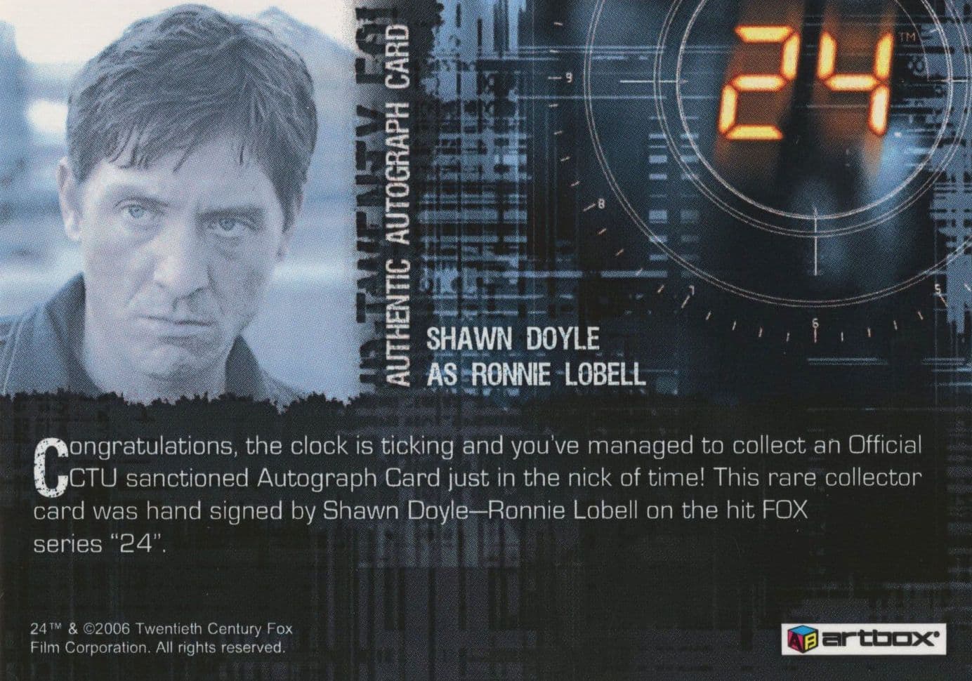Shawn Doyle 24 Fox TV Show Hand Signed Autograph Card Photo