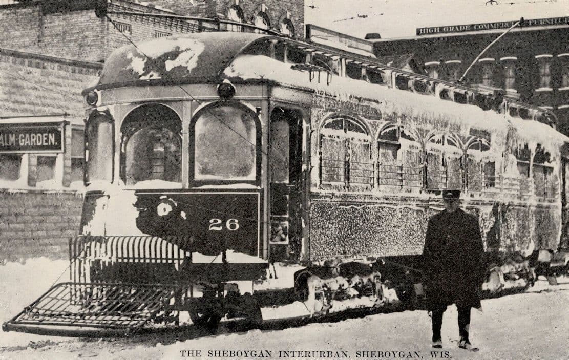Sheboygan Falls Wisconsin Train in Disaster Weather Driver USA Old Postcard