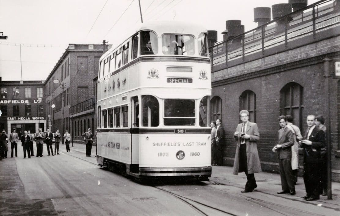 Sheffield's Last Tram Yorkshire Old Bus Transport PB Postcard Photo