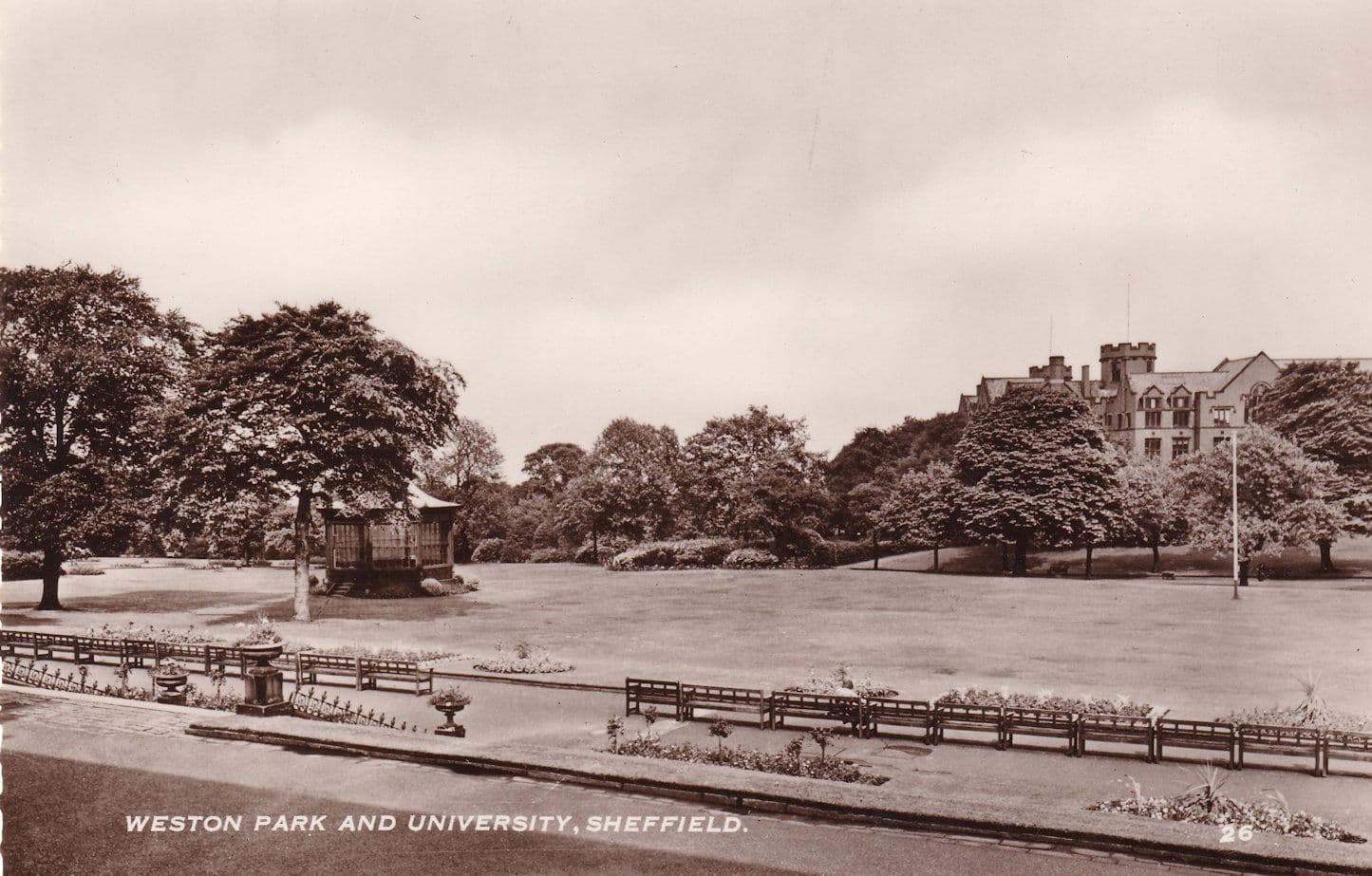 Sheffield University & Weston Park Real Photo Vintage Postcard