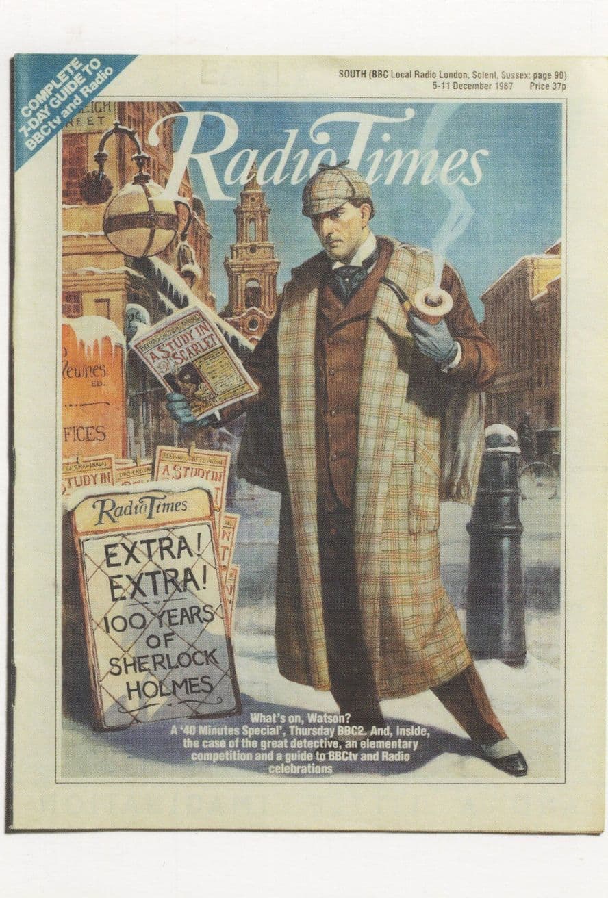 Sherlock Holmes 100th Anniversary BBC Baker Street London Newspaper Postcard
