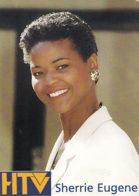 Sherrie Eugene HTV Television News Newsreader Reader Cast Card Photo
