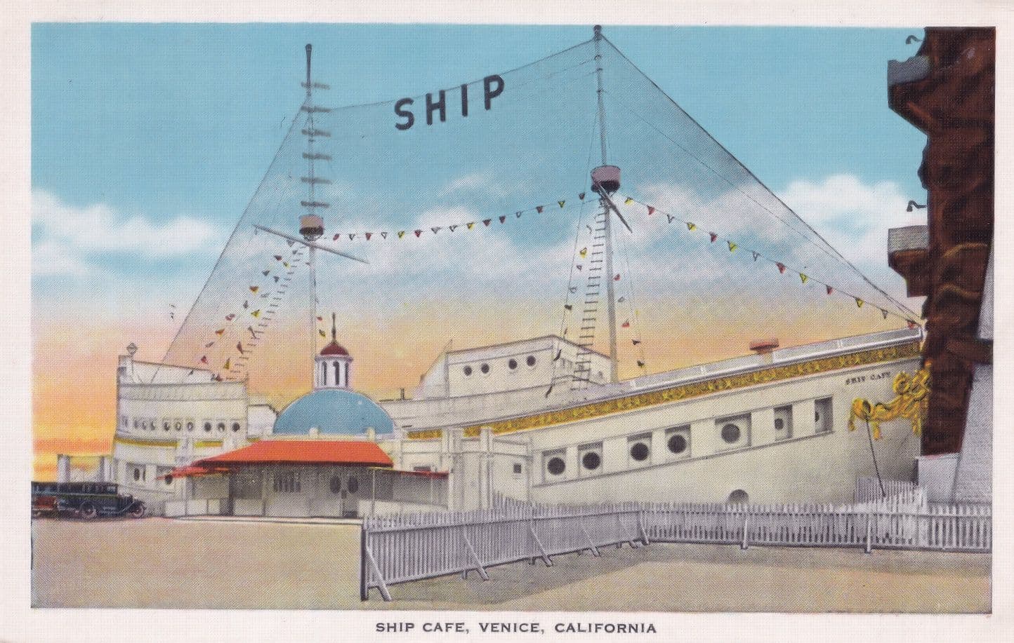 Ship Cafe Venice Calafornia Old Postcard