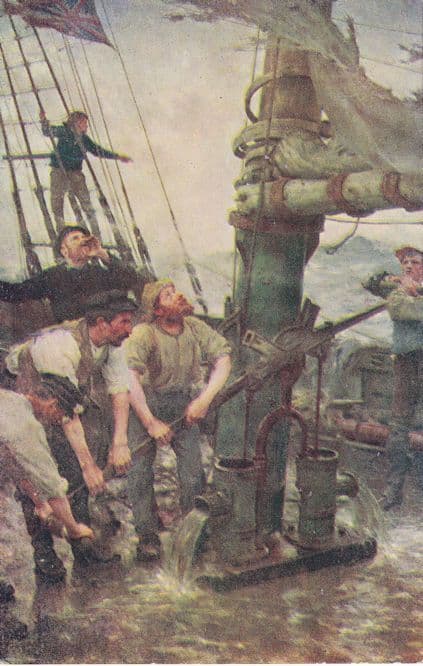 Ship Disaster Pumps Repair London Reward Card Old Postcard